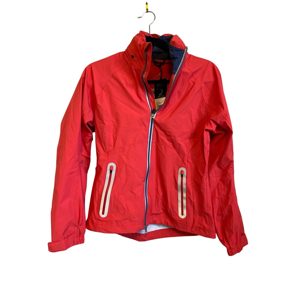 Zero Restriction Olivia Hooded Golf Jacket Red Spark Womens Small NWT